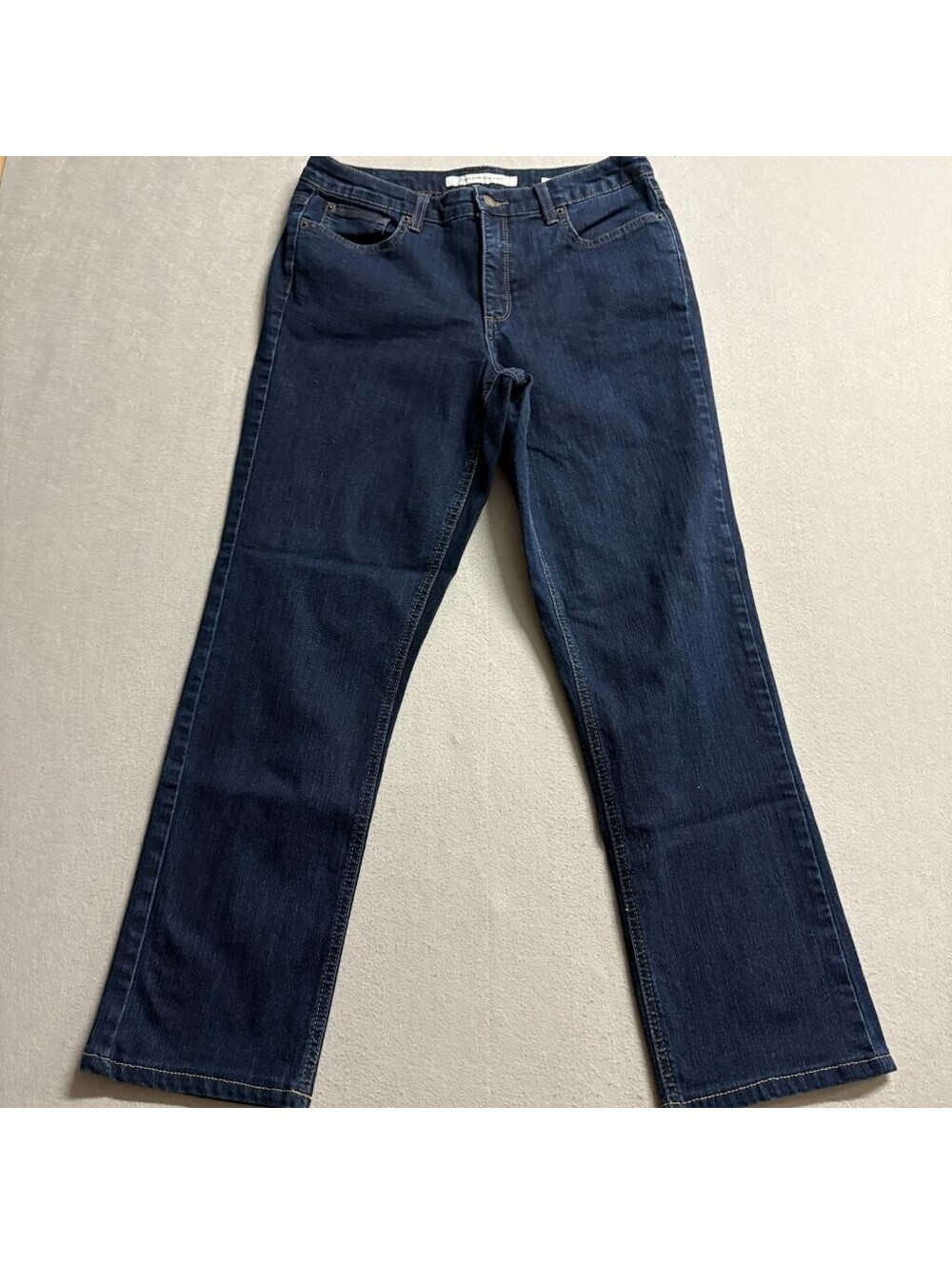 Jones New York Jeans Lexington Straight Leg Womens Size 12 Dark Wash Slimming